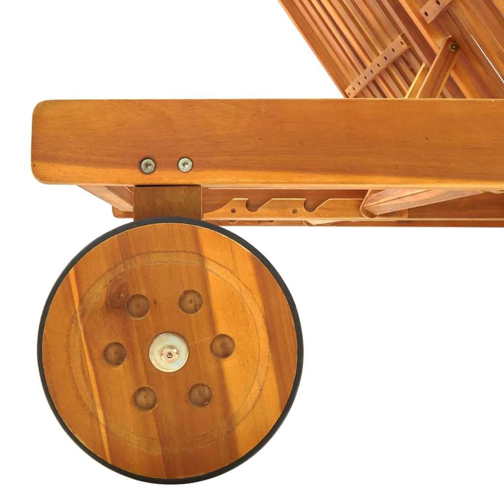 vidaXL Ligbed 2-persoons met kussens massief acaciahout - Afbeelding 4