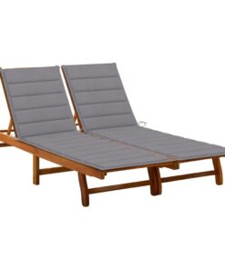 vidaXL Ligbed 2-persoons met kussens massief acaciahout