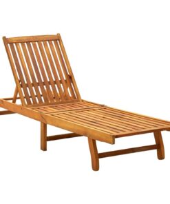 vidaXL Ligbed met kussen massief acaciahout