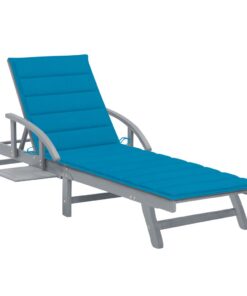 vidaXL Ligbed met kussen massief acaciahout