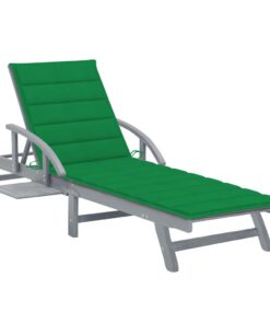 vidaXL Ligbed met kussen massief acaciahout