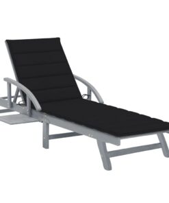 vidaXL Ligbed met kussen massief acaciahout