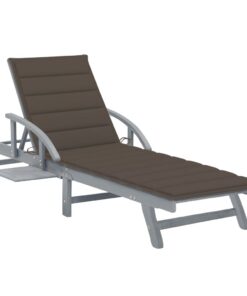 vidaXL Ligbed met kussen massief acaciahout