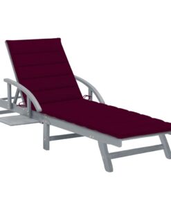 vidaXL Ligbed met kussen massief acaciahout