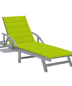 vidaXL Ligbed met kussen massief acaciahout