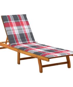 vidaXL Ligbed met kussen massief acaciahout