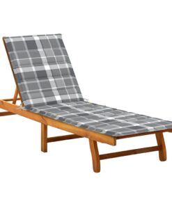 vidaXL Ligbed met kussen massief acaciahout