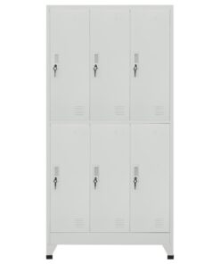vidaXL Lockerkast met 6 vakken 90x45x180 cm staal grijs