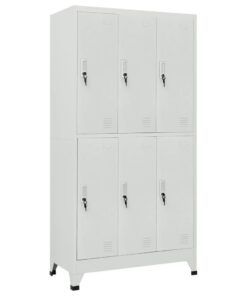 vidaXL Lockerkast met 6 vakken 90x45x180 cm staal grijs