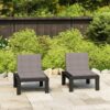 vidaXL Loungestoelen 2 st met kussens kunststof grijs