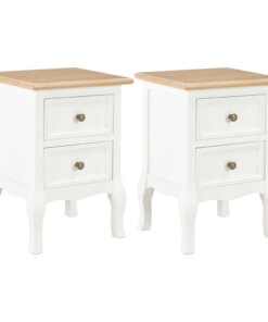 vidaXL Nachtkastje 2 st 35x30x49 cm MDF wit