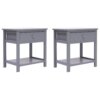 vidaXL Nachtkastje 2 st 40x29x42 cm paulowniahout grijs
