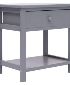 vidaXL Nachtkastje 40x29x42 cm paulowniahout grijs