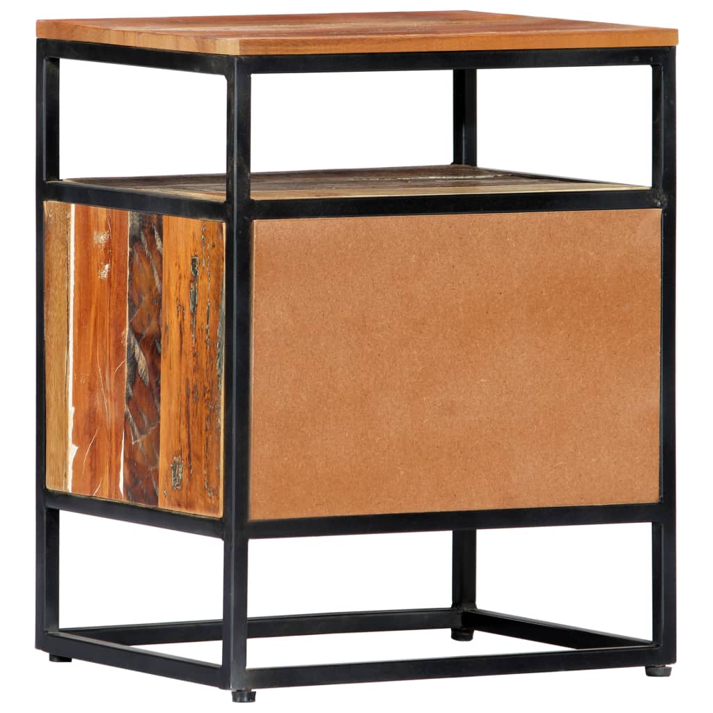 vidaXL Nachtkastje 40x30x50 cm massief gerecycled hout en staal - Afbeelding 3