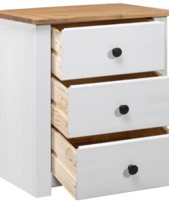 vidaXL Nachtkastje Panama Range 46x40x57 cm grenenhout wit