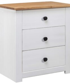 vidaXL Nachtkastje Panama Range 46x40x57 cm grenenhout wit