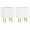 vidaXL Nachtkastjes 2 st 40x30x50 cm massief grenenhout wit