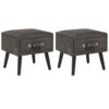 vidaXL Nachtkastjes 2 st 40x35x40 cm fluweel grijs