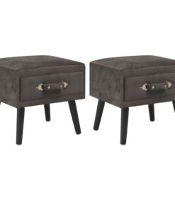 vidaXL Nachtkastjes 2 st 40x35x40 cm fluweel grijs