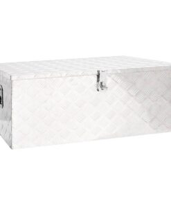 vidaXL Opbergbox 100x55x37 cm aluminium zilverkleurig