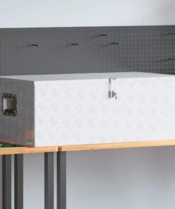 vidaXL Opbergbox 100x55x37 cm aluminium zilverkleurig