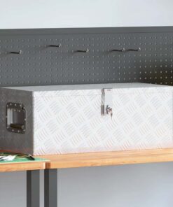 vidaXL Opbergbox 70x31x27 cm aluminium zilverkleurig