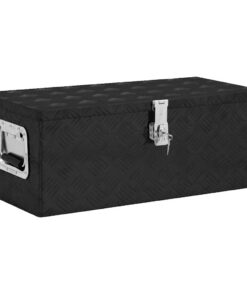 vidaXL Opbergbox 70x31x27 cm aluminium zwart