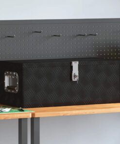 vidaXL Opbergbox 70x31x27 cm aluminium zwart