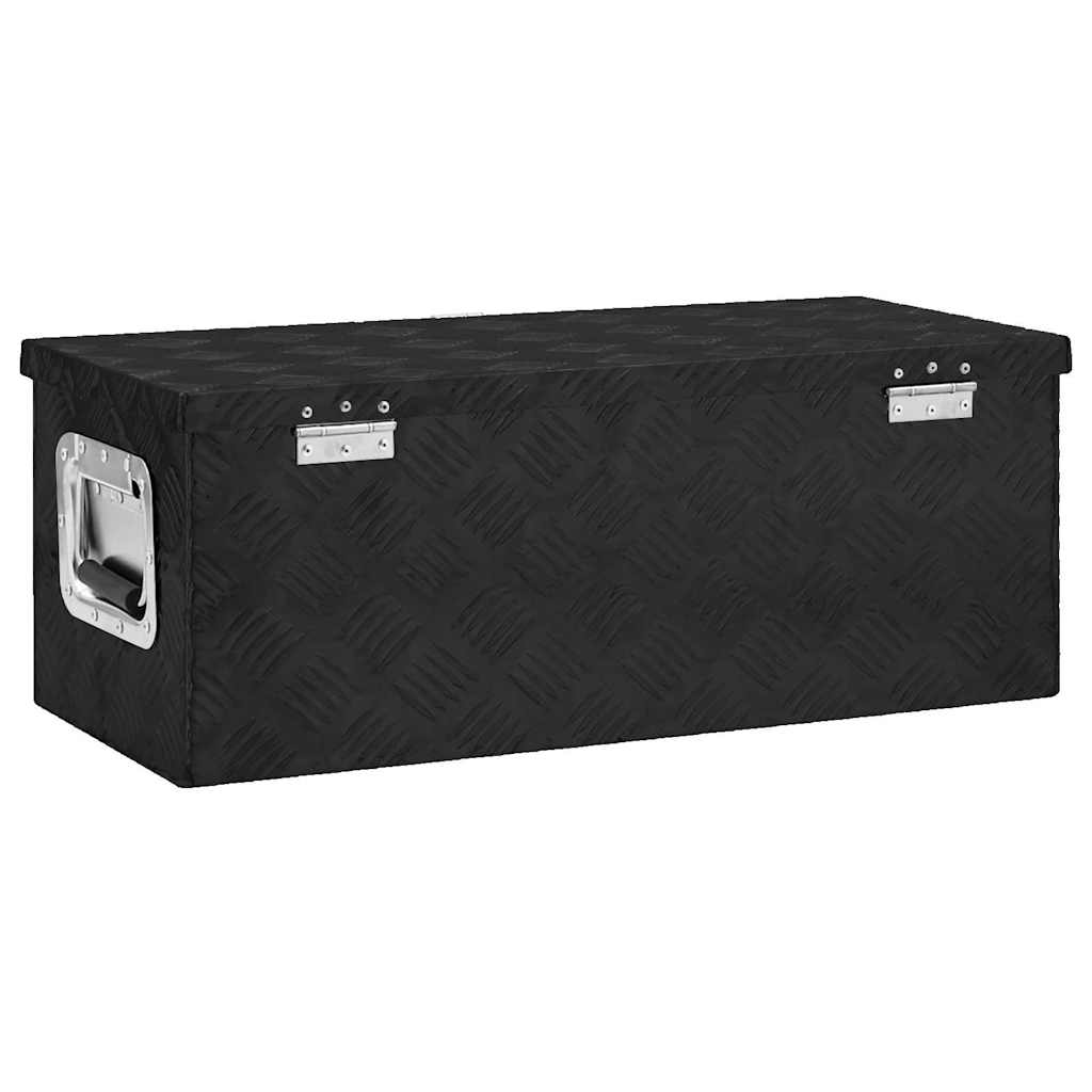 vidaXL Opbergbox 70x31x27 cm aluminium zwart - Image 6
