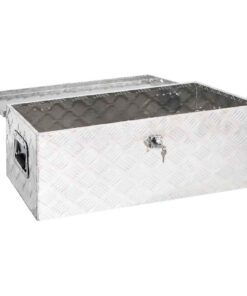 vidaXL Opbergbox 80x39x30 cm aluminium zilverkleurig