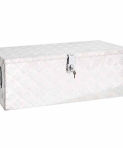 vidaXL Opbergbox 80x39x30 cm aluminium zilverkleurig