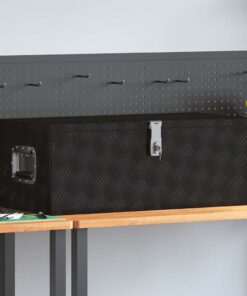 vidaXL Opbergbox 80x39x30 cm aluminium zwart