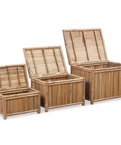 vidaXL Opbergdozen bamboe 3 st