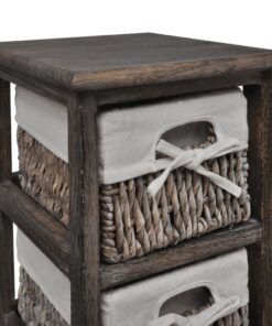 vidaXL Opbergkast met 5 weefmanden hout bruin