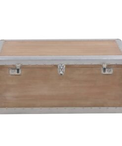 vidaXL Opbergkist 91x52x40 cm massief vurenhout bruin