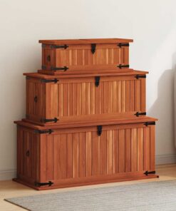 vidaXL Opbergkisten 3 st massief acaciahout