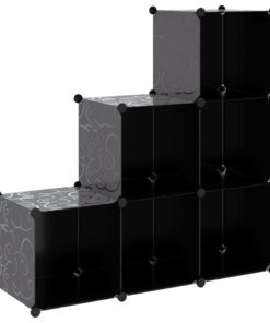 vidaXL Opbergmeubel met 6 vakken zwart