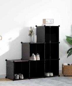 vidaXL Opbergmeubel met 6 vakken zwart