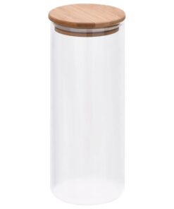vidaXL Opbergpotten met bamboe deksel 6 st 1000 ml glas