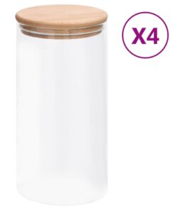 vidaXL Opbergpotten met bamboe deksels 4 st 1200 ml glas