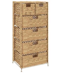 vidaXL Opbergset met 6 manden 47x37x100 cm waterhyacint