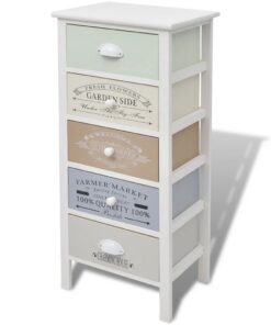 vidaXL Opslagkast met 5 lades Franse stijl hout