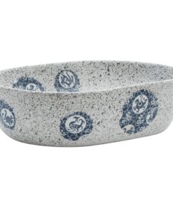 vidaXL Opzetwasbak ovaal 47x33x13 cm keramiek grijs en blauw