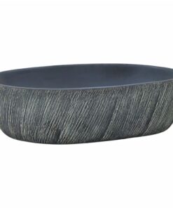 vidaXL Opzetwasbak ovaal 47x33x13 cm keramiek zwart en grijs