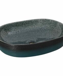 vidaXL Opzetwasbak ovaal 59x40x14 cm keramiek turquoise