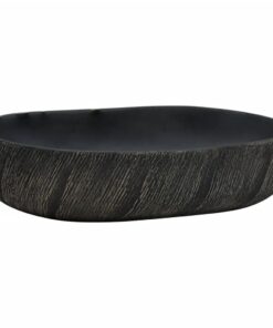 vidaXL Opzetwasbak ovaal 59x40x14 cm keramiek zwart