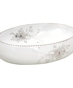 vidaXL Opzetwasbak ovaal 59x40x15 cm keramiek wit