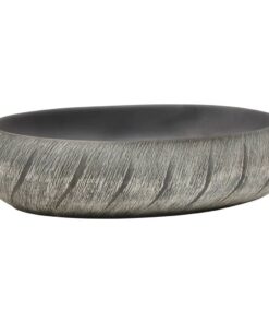 vidaXL Opzetwasbak ovaal 59x40x15 cm keramiek zwart en grijs