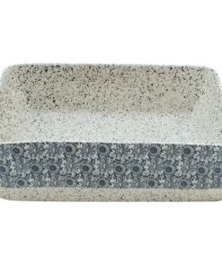 5x13 cm keramiek grijs en blauw