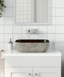 vidaXL Opzetwasbak rechthoekig 48x37